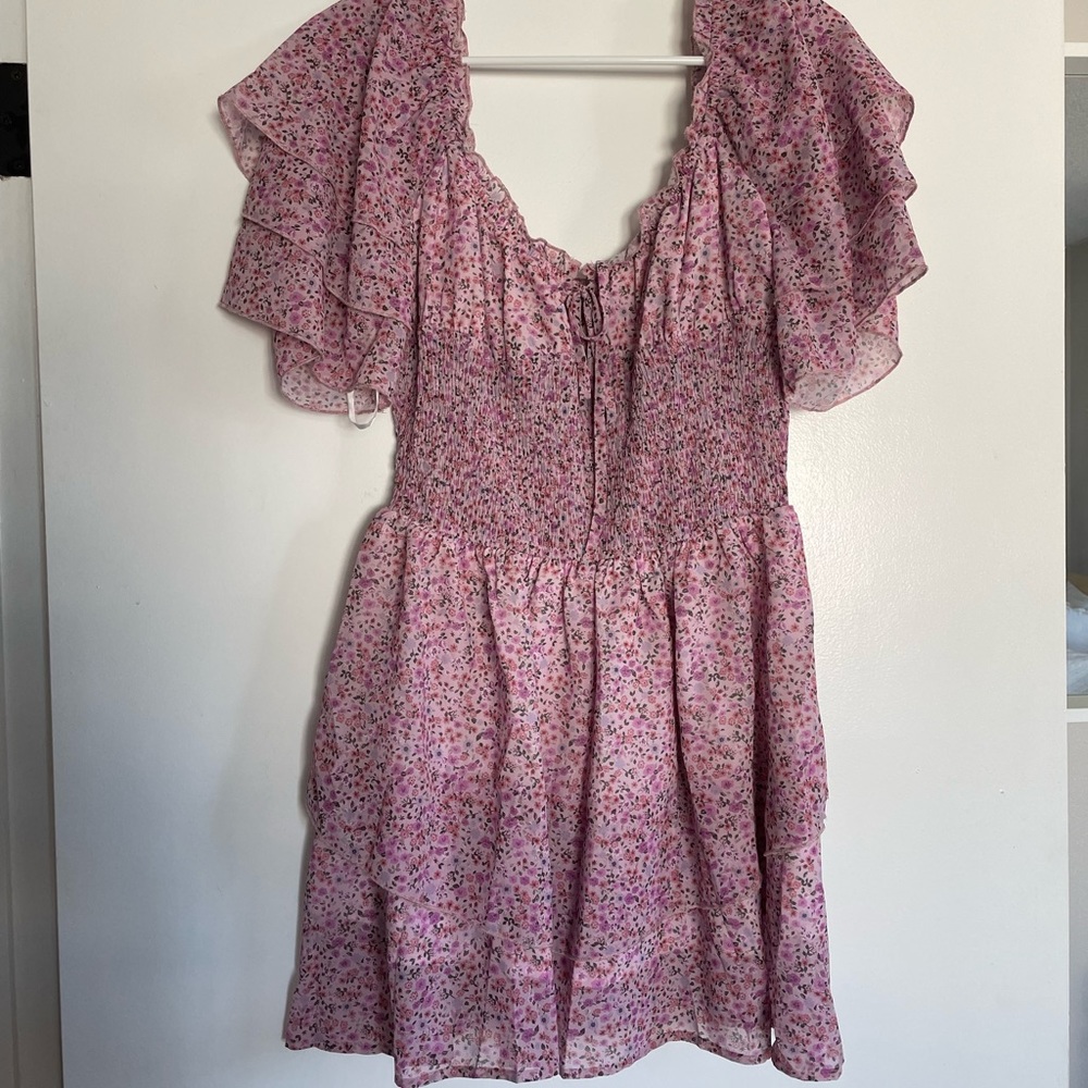 Pink floral corset dress